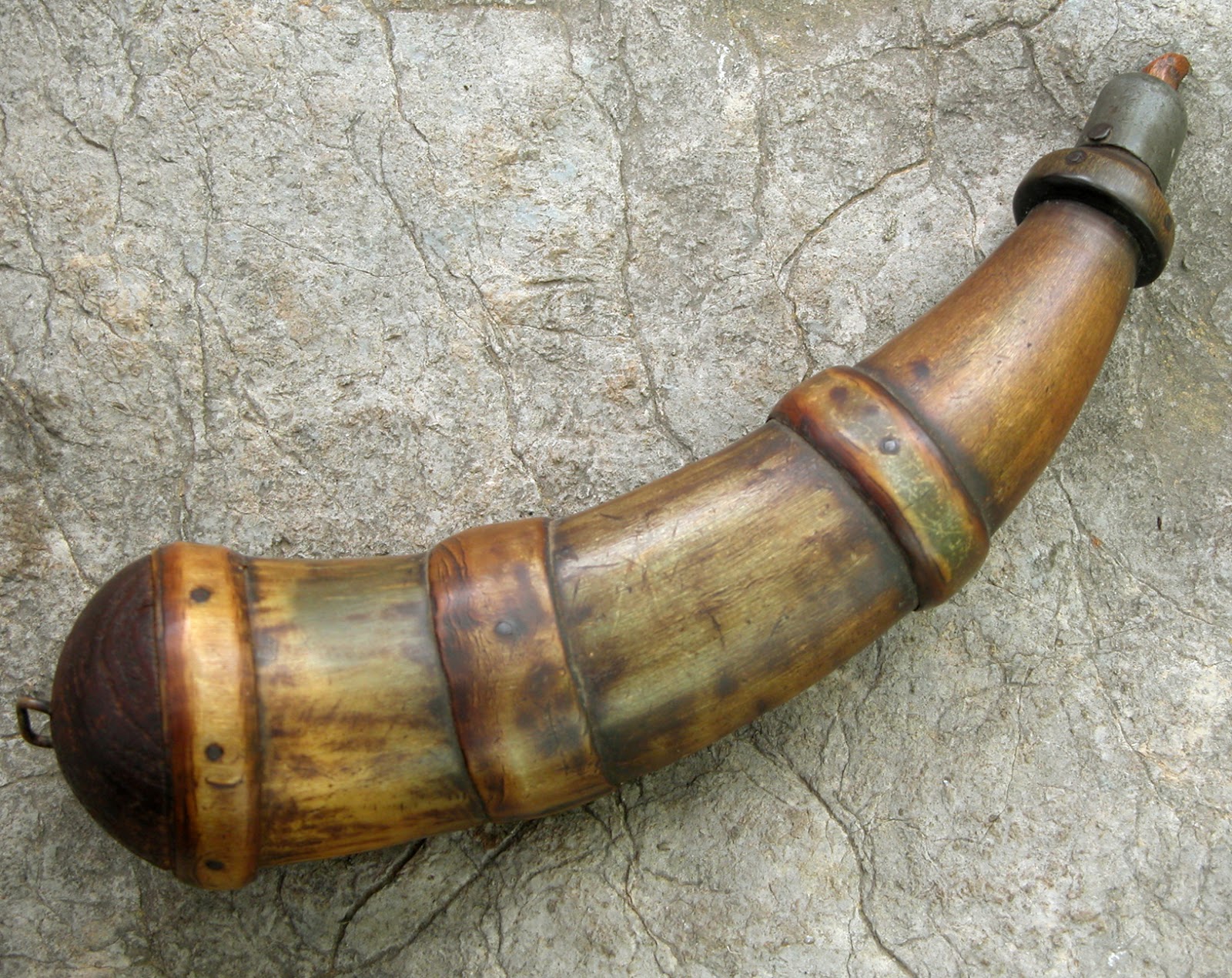 Contemporary Makers Antique Banded Powder Horn