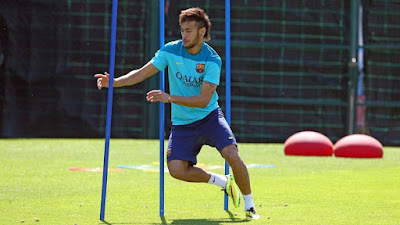 Neymar in training for Barcelona