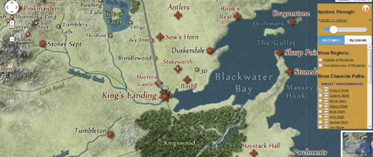 Interactive Game of Thrones Map with Spoilers Control