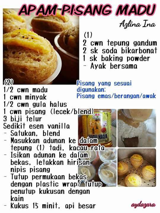 Koleksi resepi Azlina Ina untuk aneka kek dan apam 