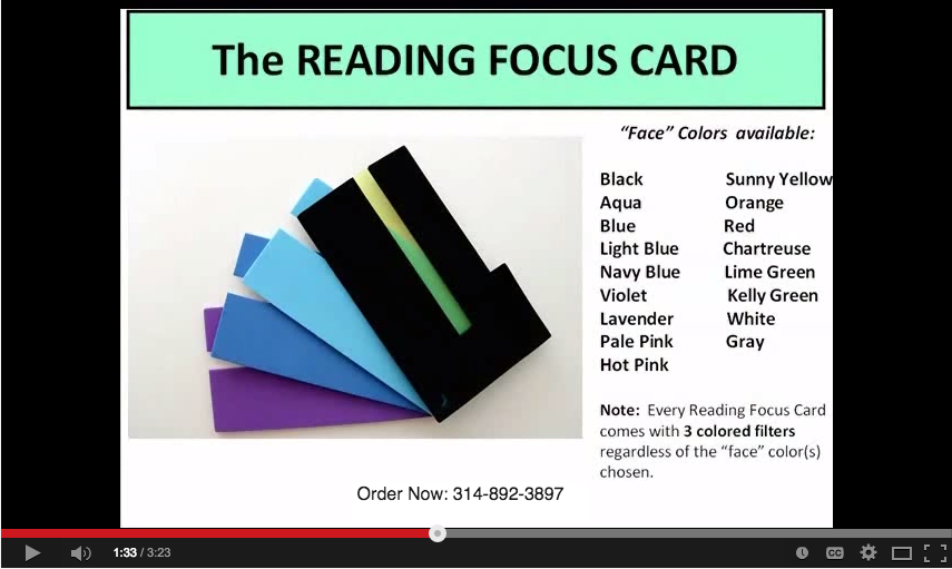 Reading Focus Card Template learning specialist and materials sensory Reading Focus Card Template learning specialist and materials sensory