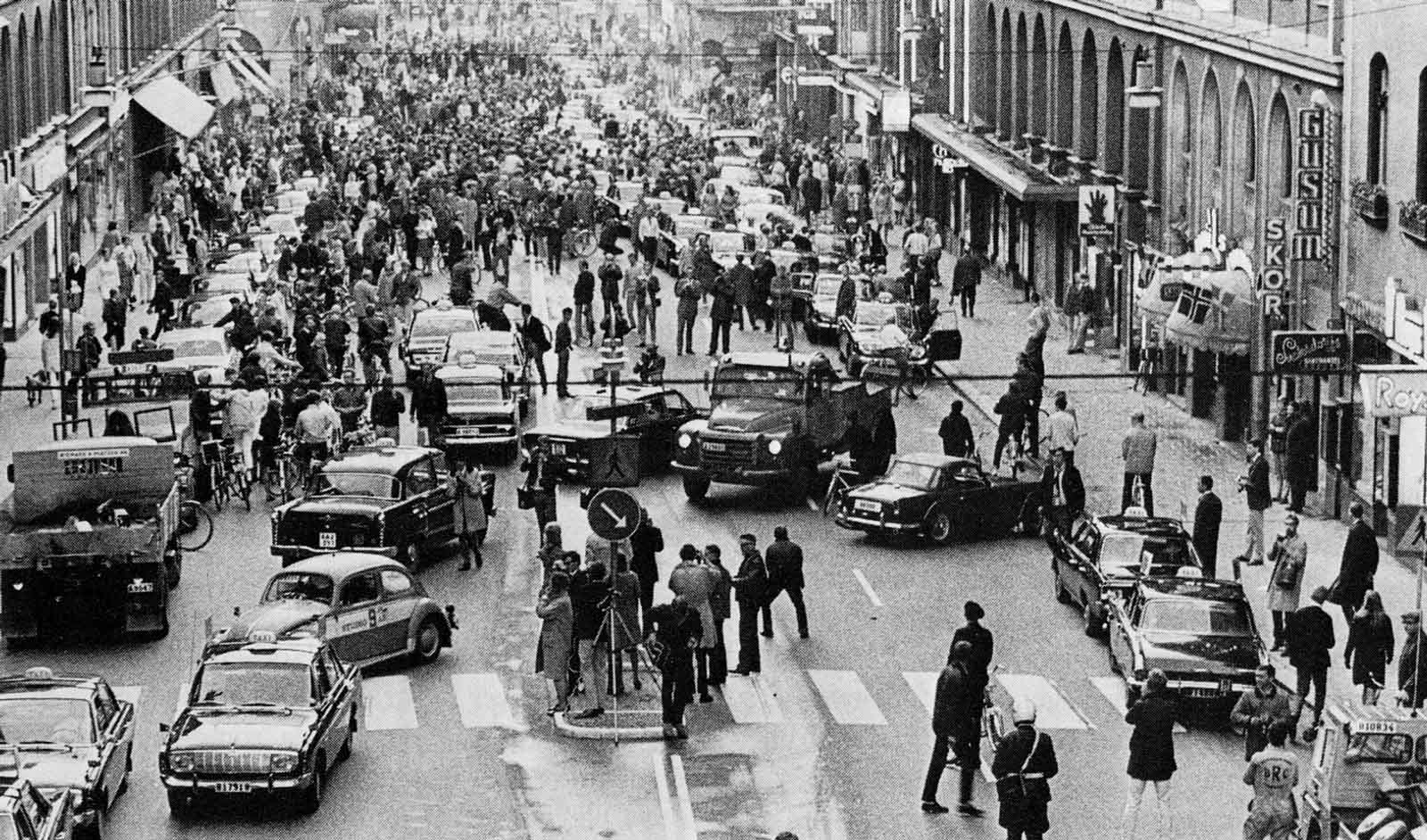 Kungsgatan, Stockholm, on Dagen H.