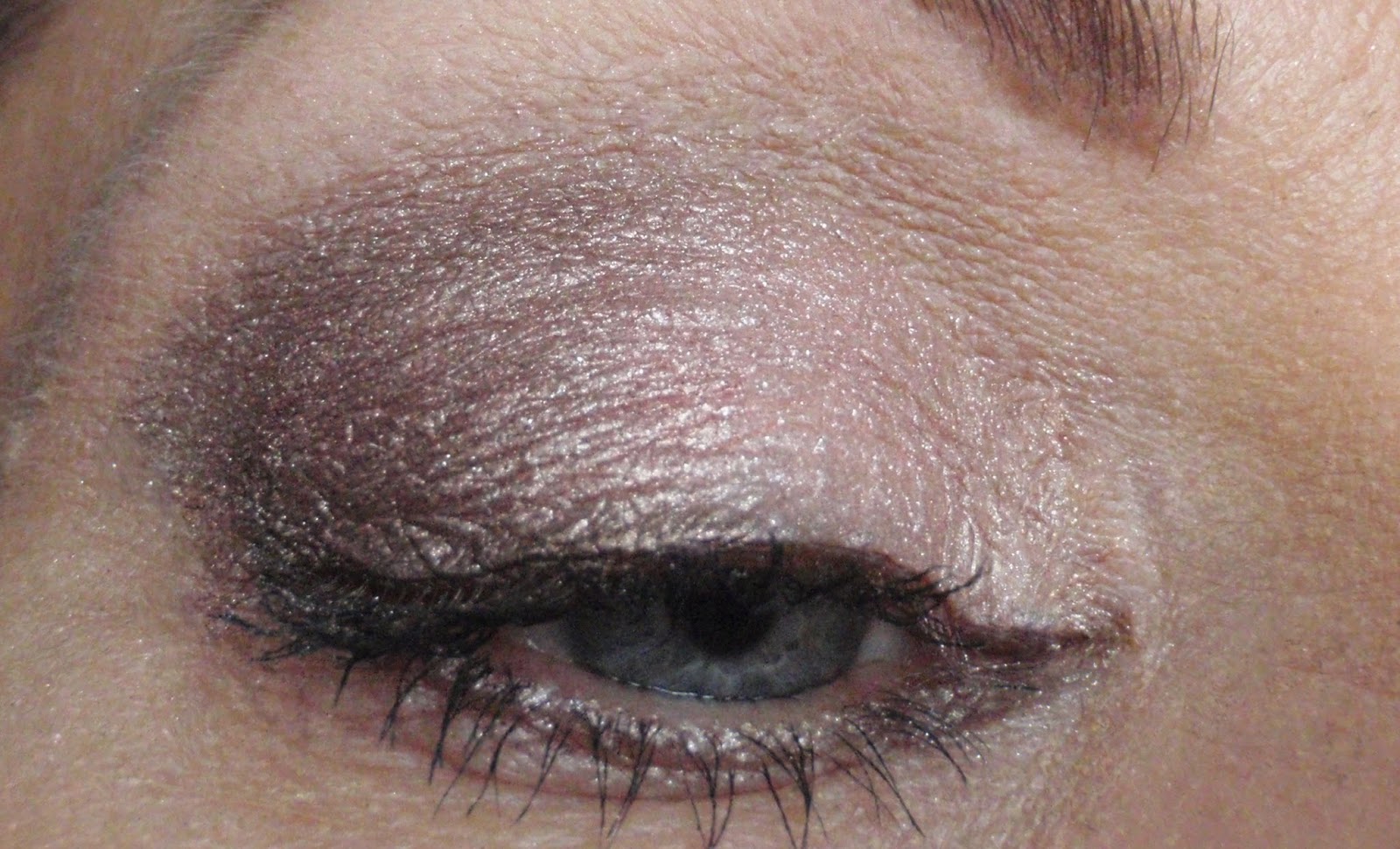 Pink and taupe eye shadow