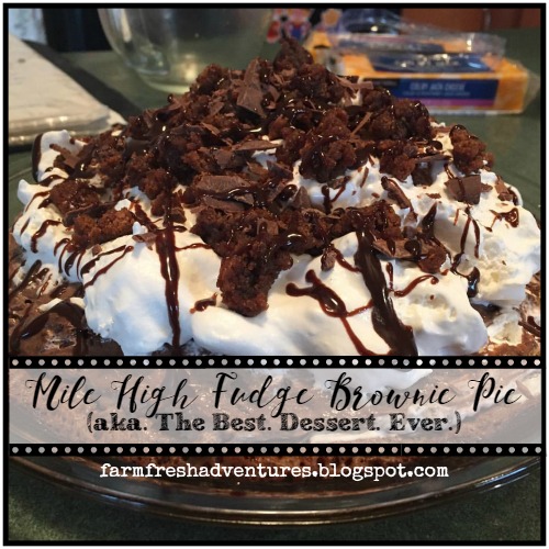 Farm Fresh Adventures Fresh from the Kitchen Mile High Fudge Brownie Pie (Best. Dessert. Ever.)