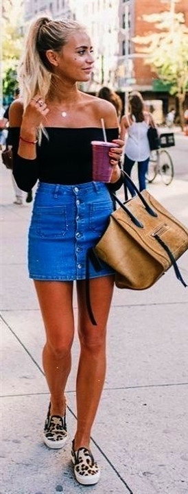 Girl In Sexy Denim Skirt Short Micro Dress Jeans Jeanskirt Denimskirt # ...
