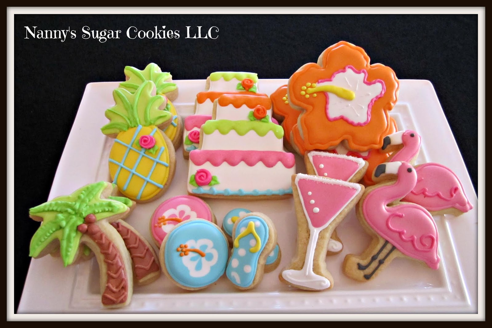 Nanny's Sugar Cookies LLC Flamingos, Palm Trees & Cakes....