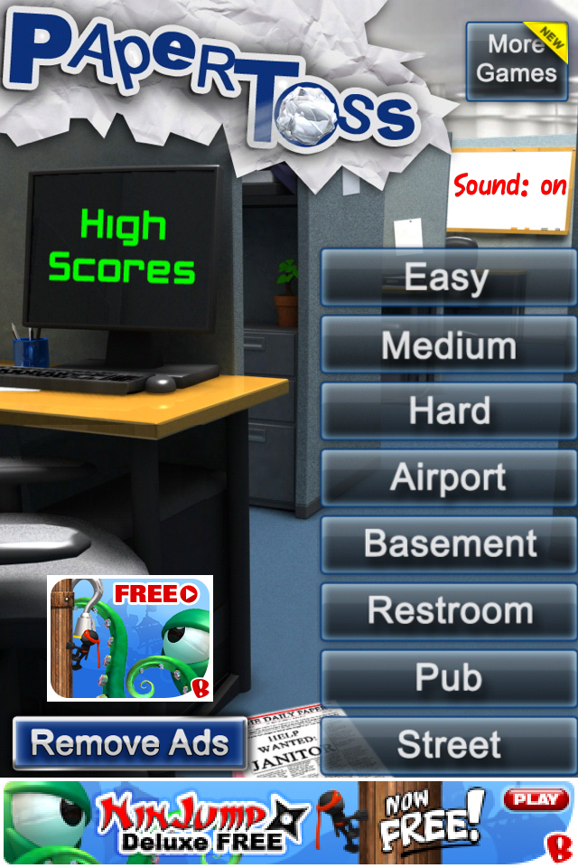 View Free App View free app for iPad and iPhone Paper Toss Make