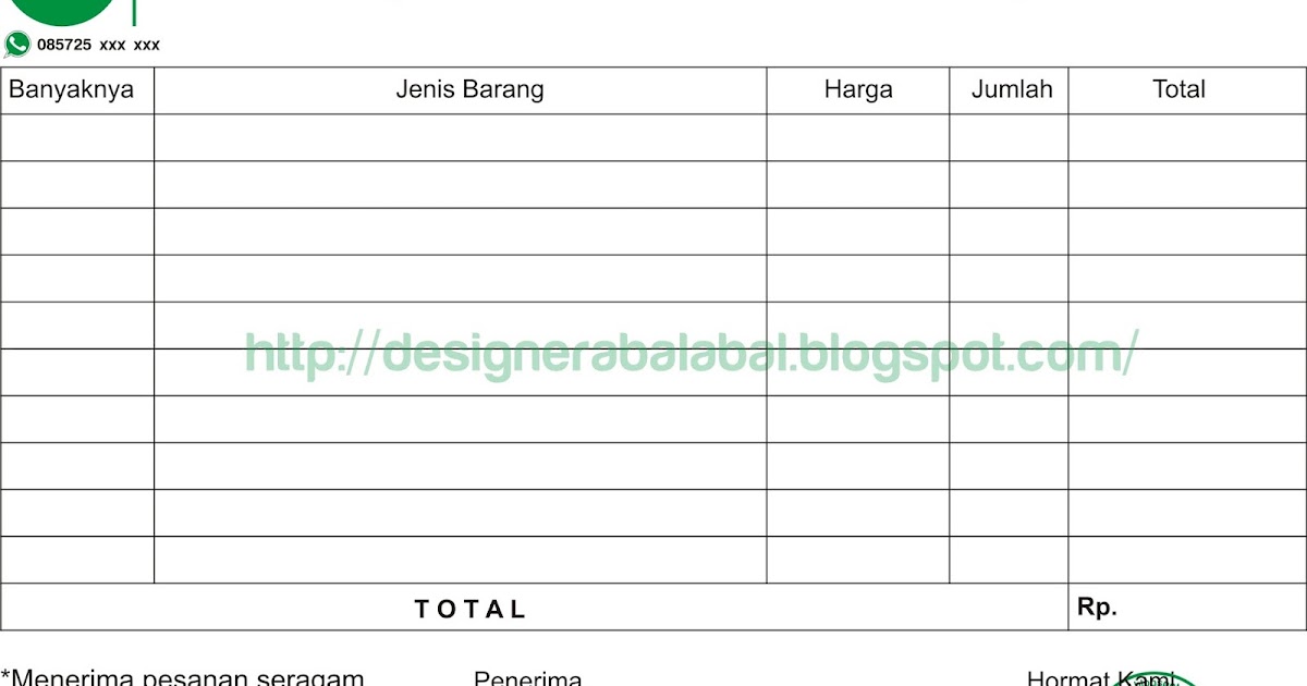 Download Desain Nota Format Coreldraw Belajar Coreldraw