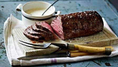 Mary Berry Roast fillet of beef with roasted garlic and mustard cream