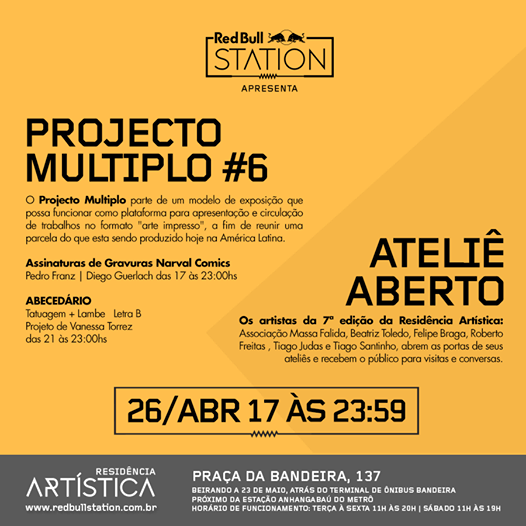 Cartaz da mostra Projecto Multiplo #6, 2014. Red Bull Station,São Paulo