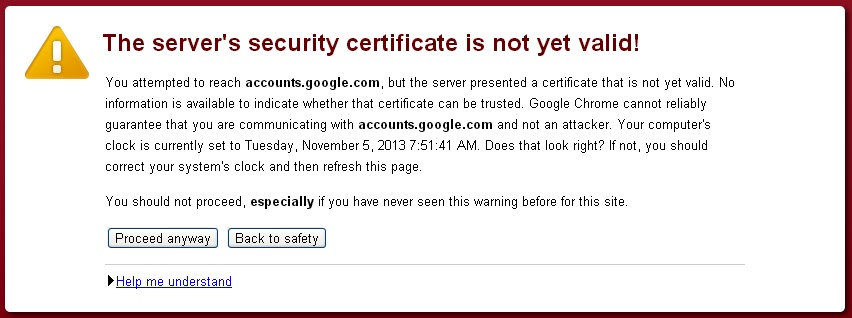 Certificate is not valid. Product information not valid.