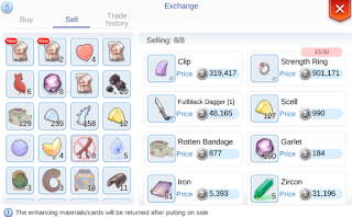 Ragnarok M Eternal Love Market Exchange Selling Items