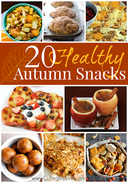 Healthy fall snacks that feature apples, pumpkins, and more! 20 great autumn choices for kids or grown-ups.