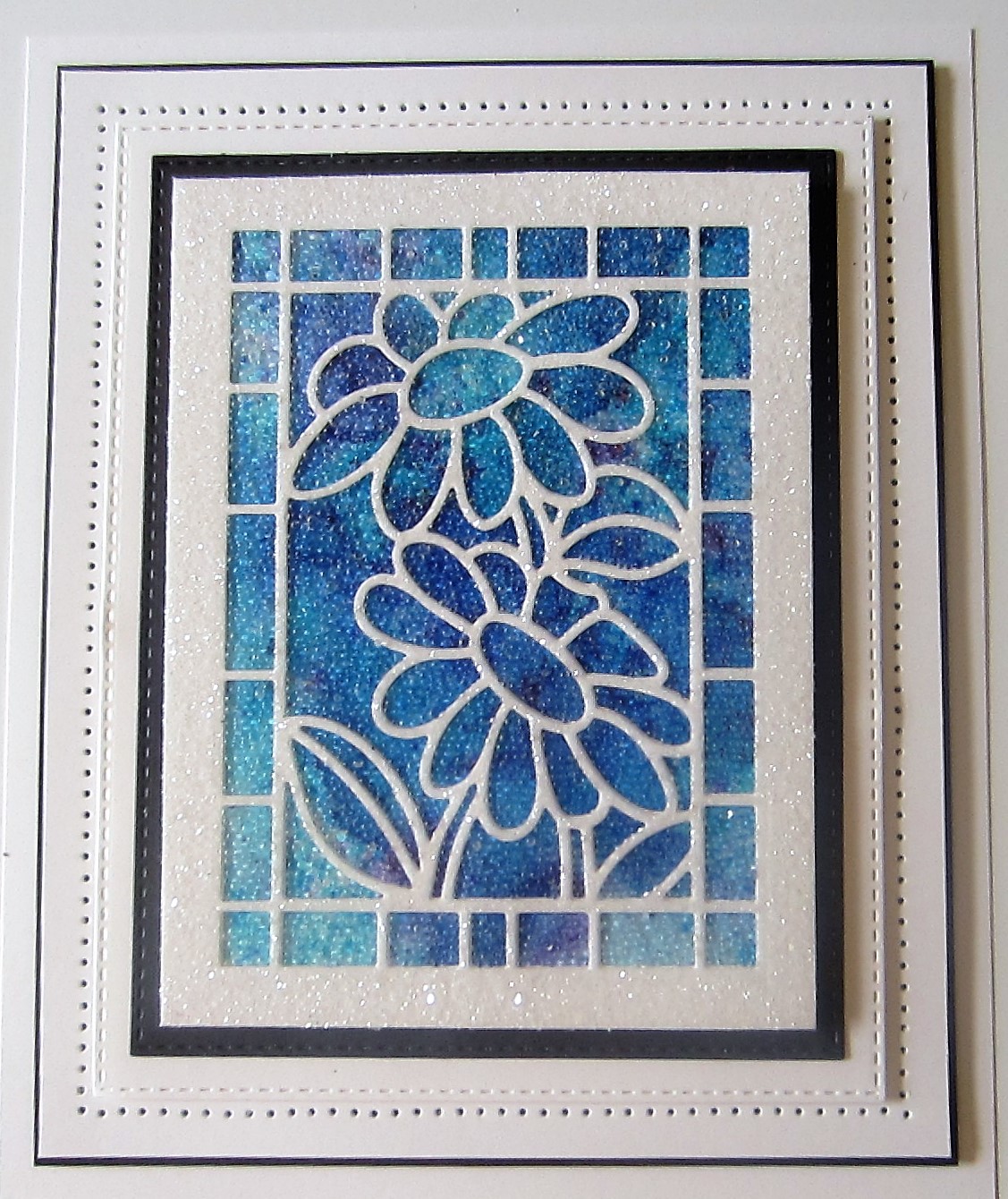 PartiCraft (Participate In Craft) Textured Beaded Stained Glass Card