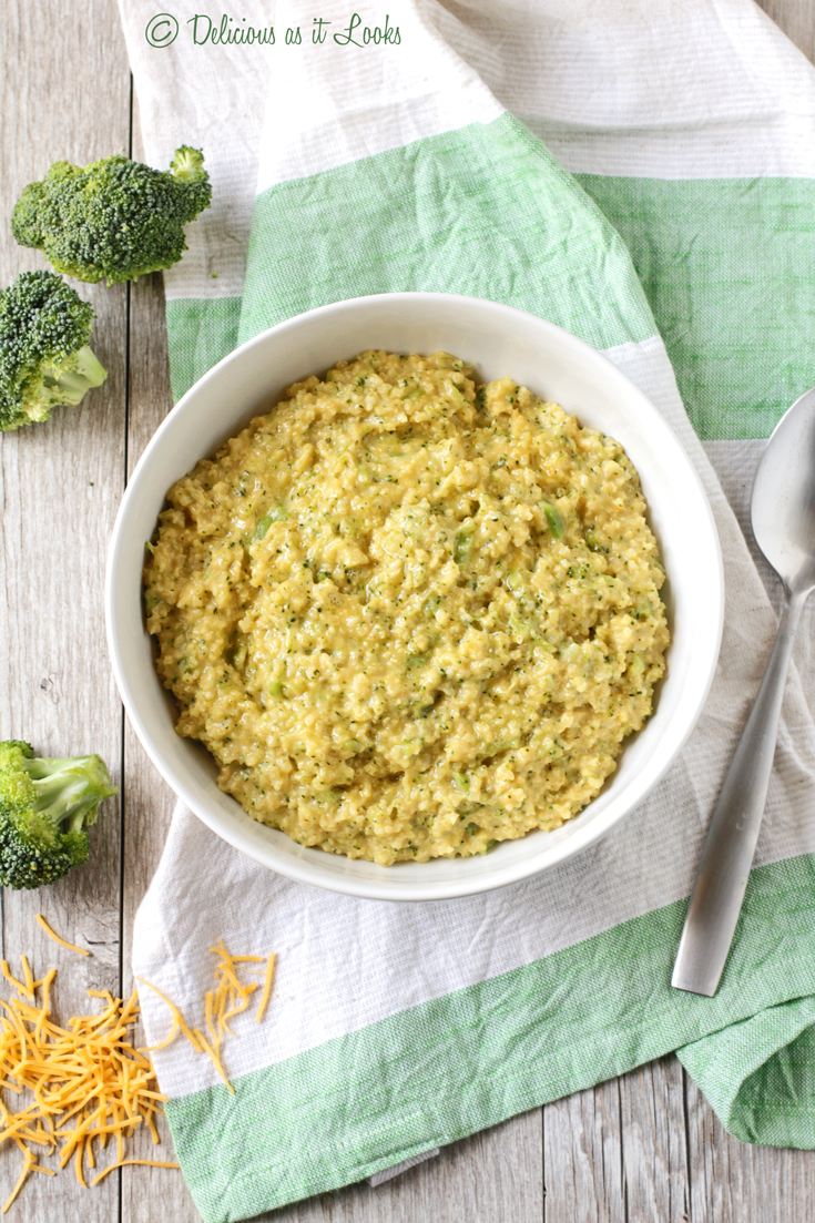 Delicious as it Looks LowFODMAP Cheddar Broccoli Millet