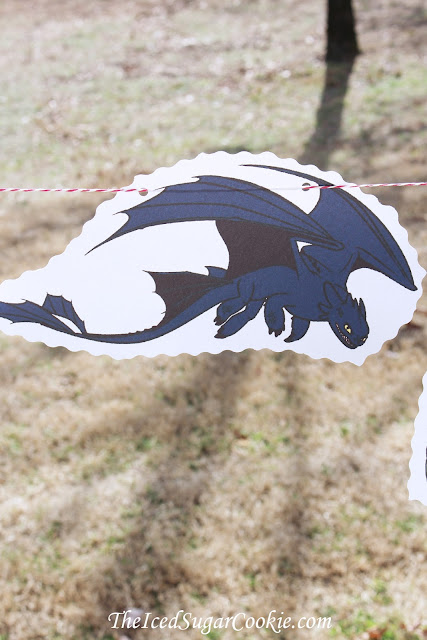 How To Train Your Dragon Birthday Party DIY Birthday Party Idea-Toothless, Hiccup, Astrid, Ruffnut, Tuffnut, Gobber, Terrible Terror-Garland Flag Bunting Banner