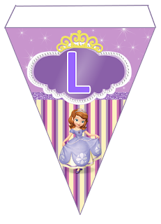 Banderines para Cumpleaños de la Princesa Sofía para Imprimir Gratis. Sofia the First Free Printable Bunting.