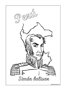 Simón Bolívar Dictador del Perú para colorear
