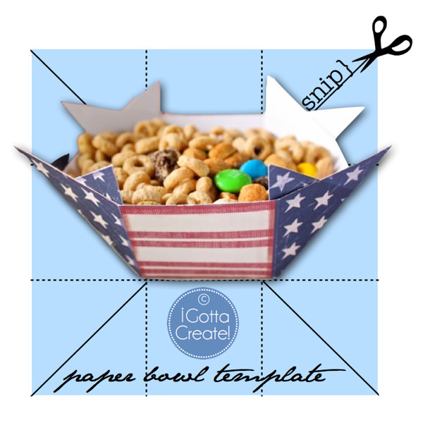 I Gotta Create! DIY Easy Paper Snack Bowls