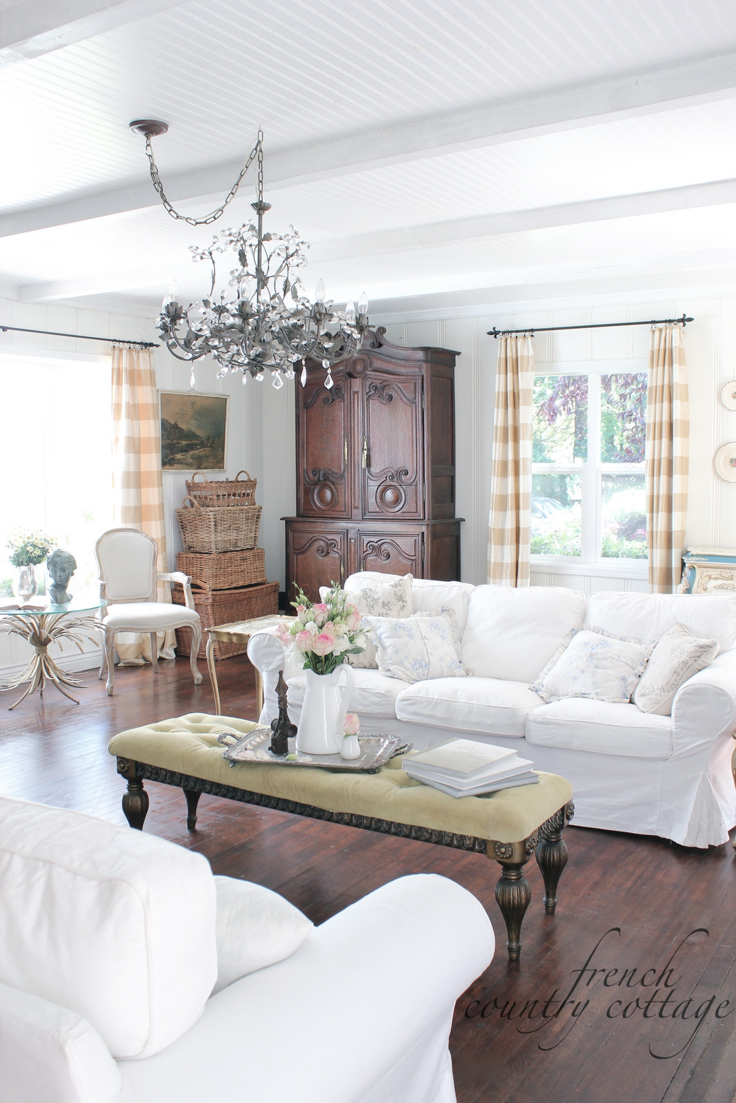 White Slipcovers French Country Cottage