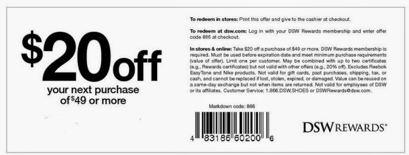 Dsw Printable Coupons September 2015
