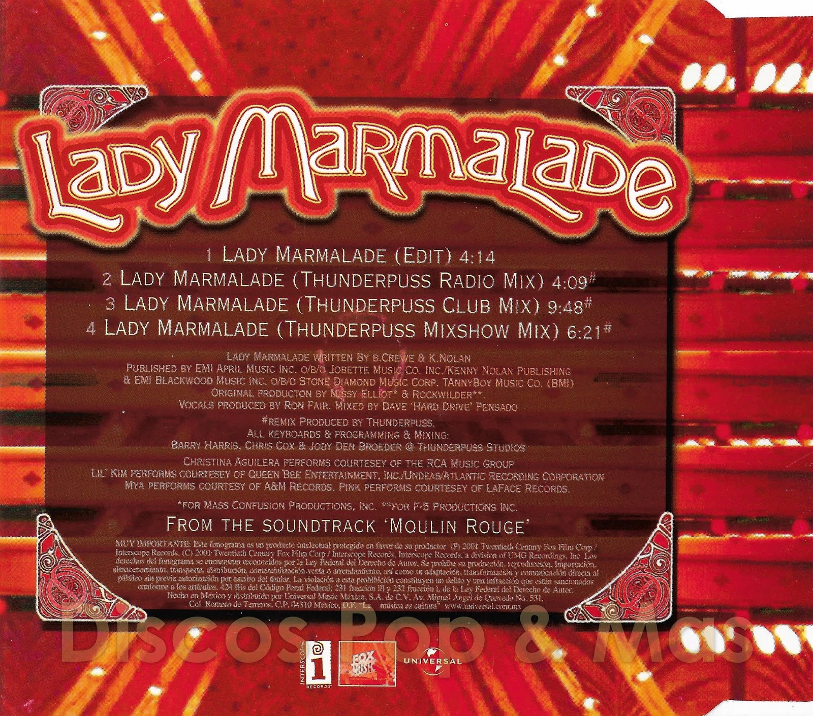 Discos Pop & Mas Christina Aguilera, Lil' Kim, Mýa & P!nk Lady