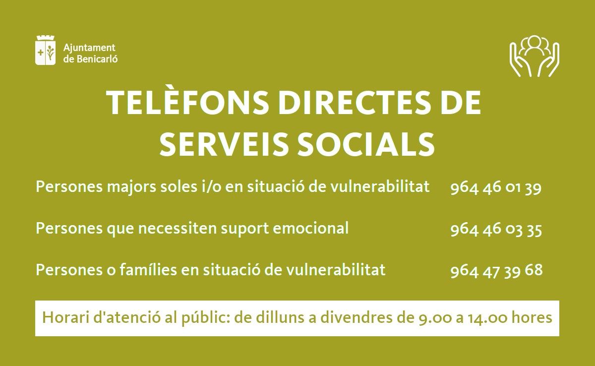 Telèfons directes de Serveis Socials