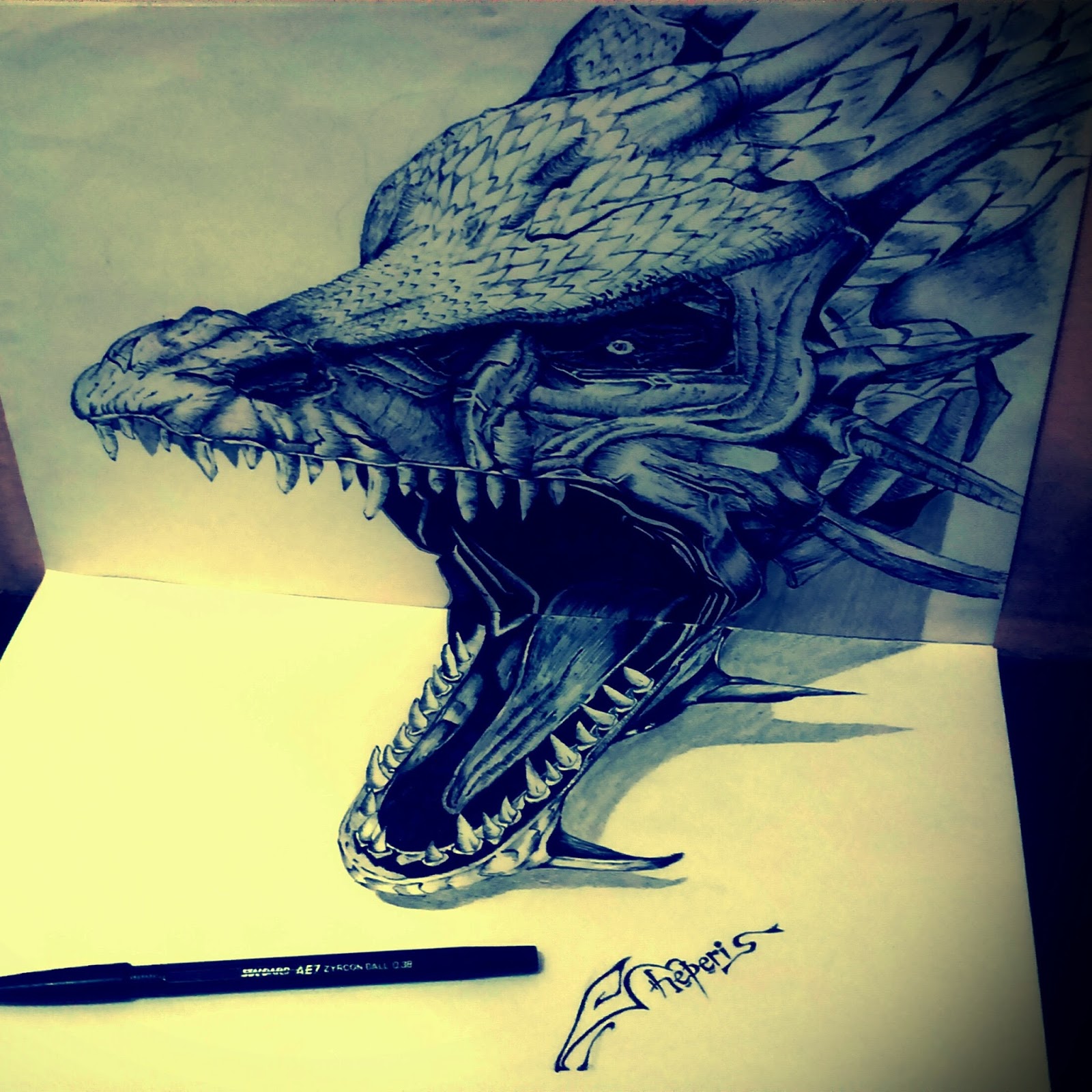 Gambar 3d Pensil Naga Markas3d