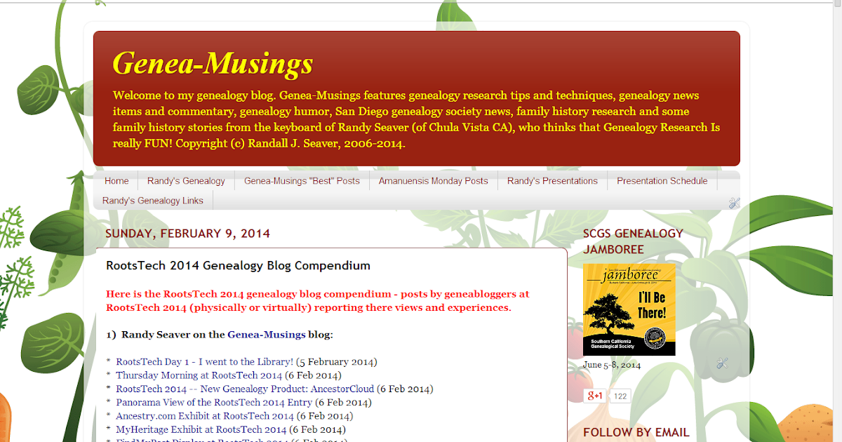 RootsTech 2014 Genealogy Blog Compendium (Last Updated 7 March 2014)