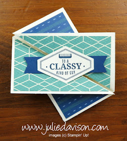 Stampin' Up! Truly Tailored ~ True Gentleman Designer Paper ~ 2018 Occasions Catalog ~ Twist Gate Fold Card ~ VIDEO Tutorial plus MORE samples! ~ www.juliedavison.com