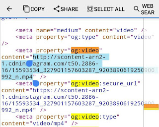 Copy meta tag content url
