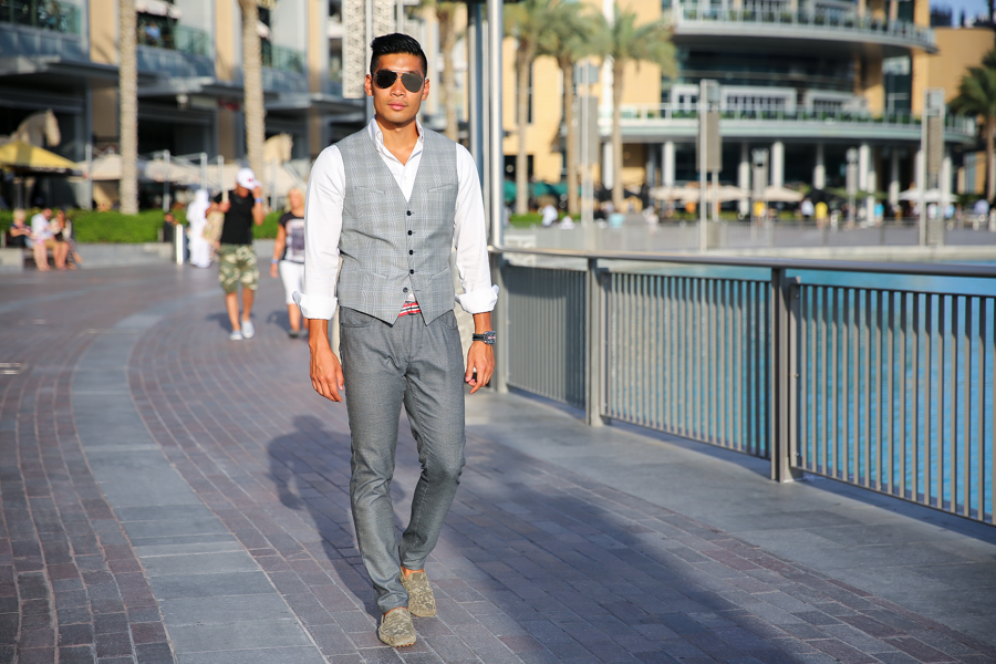 Leo Chan, Levitate Style, menswear, Dubai, Plaid Vest