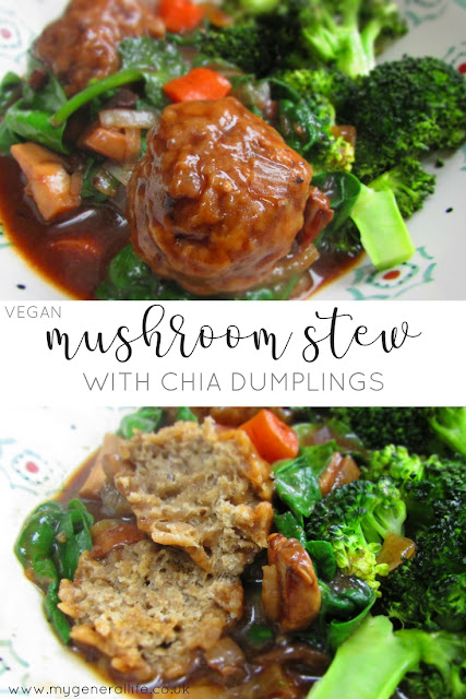 Here's a recipe for mushroom stew with some tasty chia dumplings. Perfect for a chilly spring evening and totally vegan too. Click to read more!
