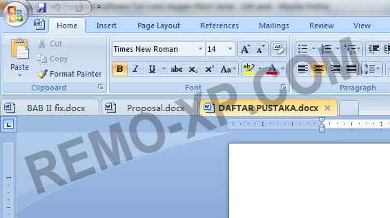 Screenshoot di office word 2007.