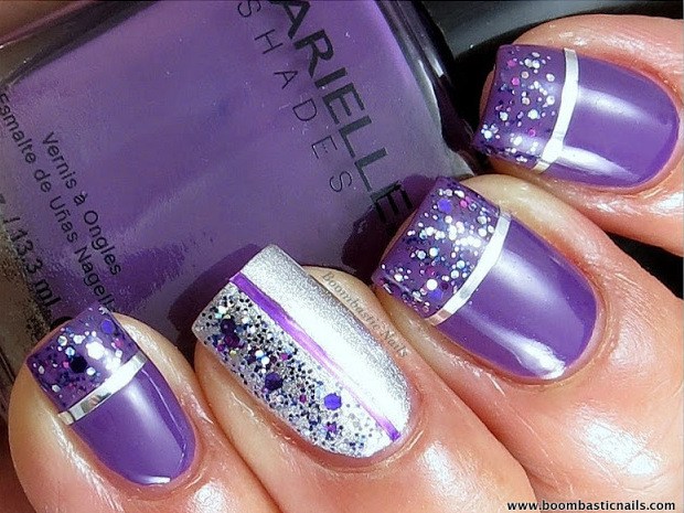 2. Easy Purple and Gold Nail Art - wide 2