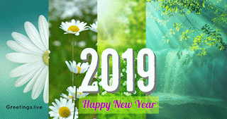 Happy 2019 flowers greetings live gif animation Image