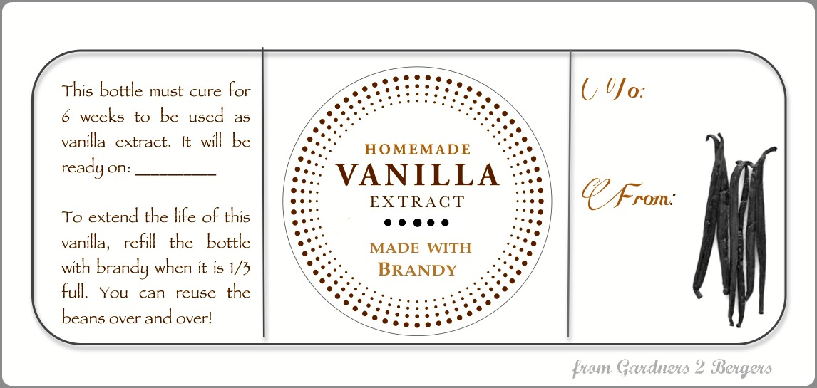 Printable and Free Homemade Vanilla Extract Labels
