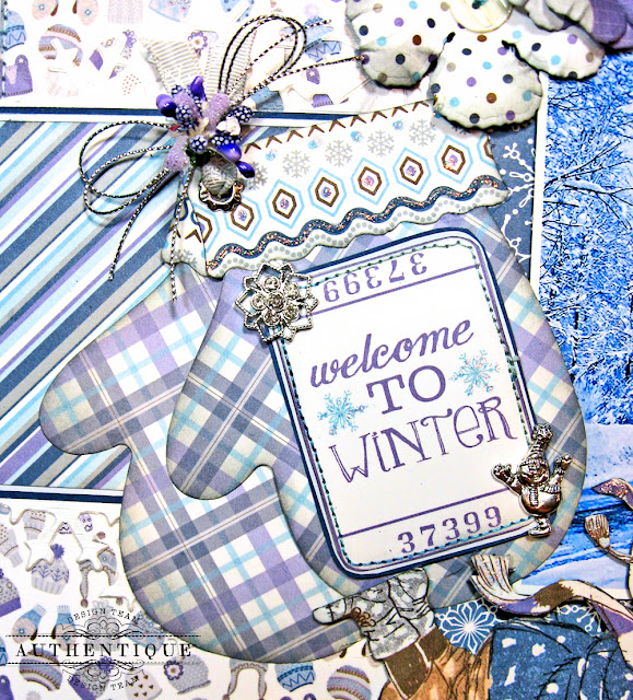 Authentique Frosted Memories Winter Layout by Kathy Clement Photo 05