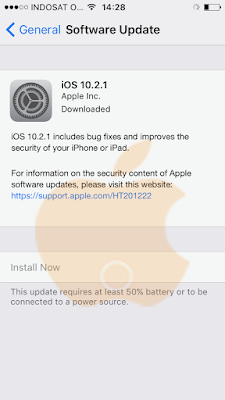 Apple Merilis iOS 10.2.1 Perbaikan Bug dan Peningkatan Keamanan bagi Pengguna iPhone dan iPad [serta Link Download IPSW]  