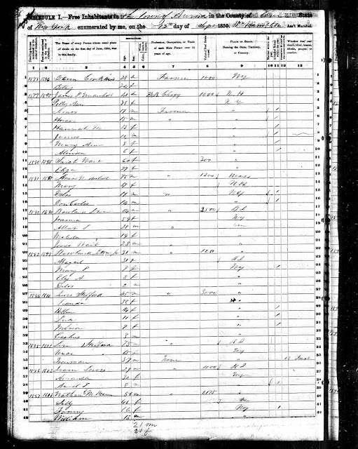 GeneaMusings Treasure Chest Thursday Post 268 1850 U.S. Census