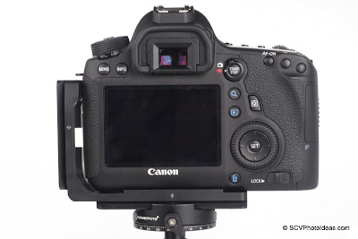Sunwayfoto PCL-6D L Bracket on Canon EOS 6D - back view