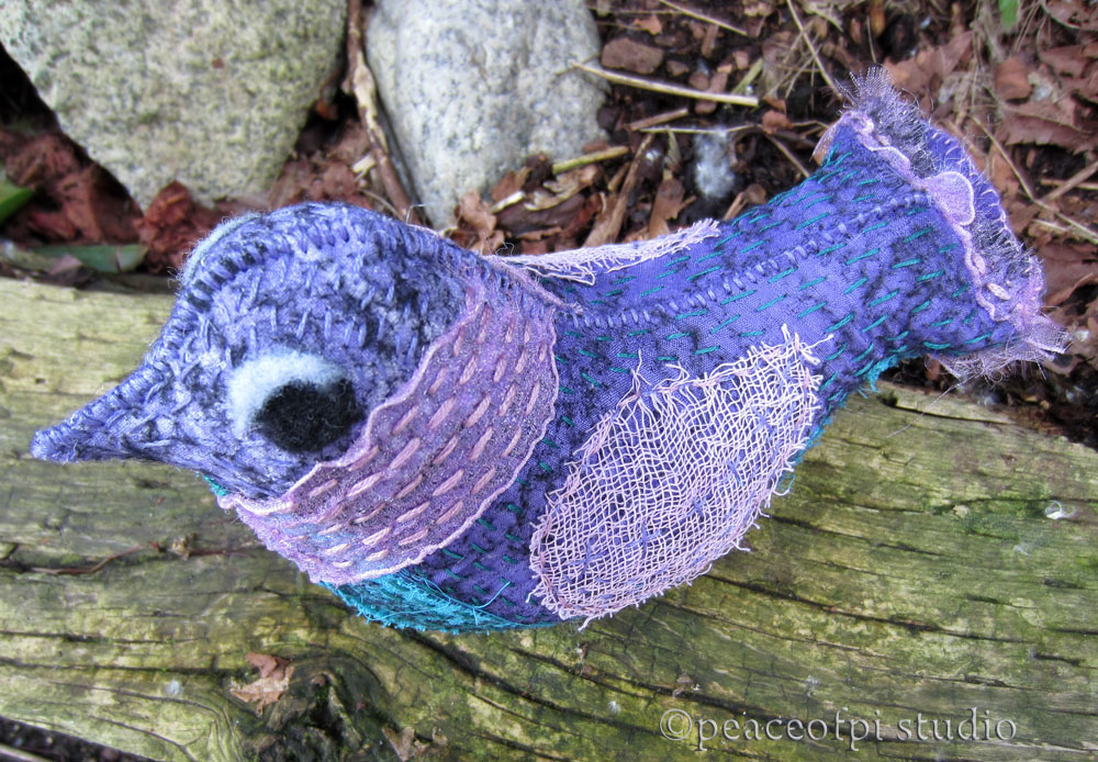 peaceofpi studio Hand Stitched Lavender Bird