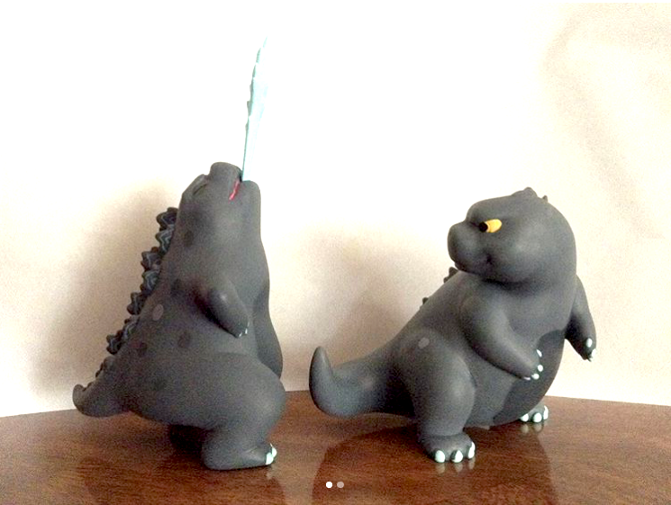 3 Godzilla Junior Hard Rubber Mascot Figure #8 3 Godzilla Junior Hard Rubber Mascot Figure #8