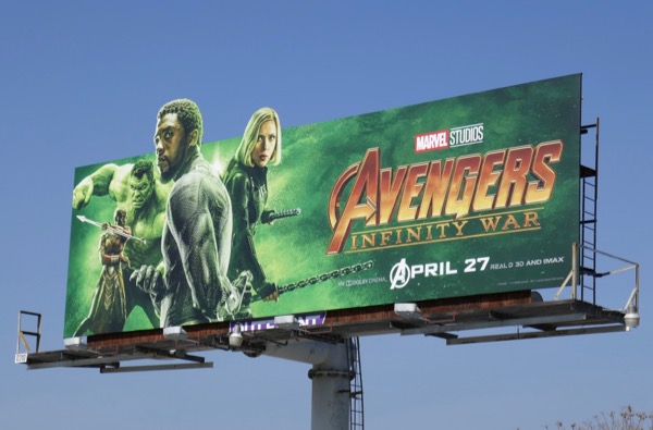 Okoye, Hulk, Black Panther and Black Widow Avengers: Infinity War billboard Hulk Panther Widow Avengers Infinity War billboard