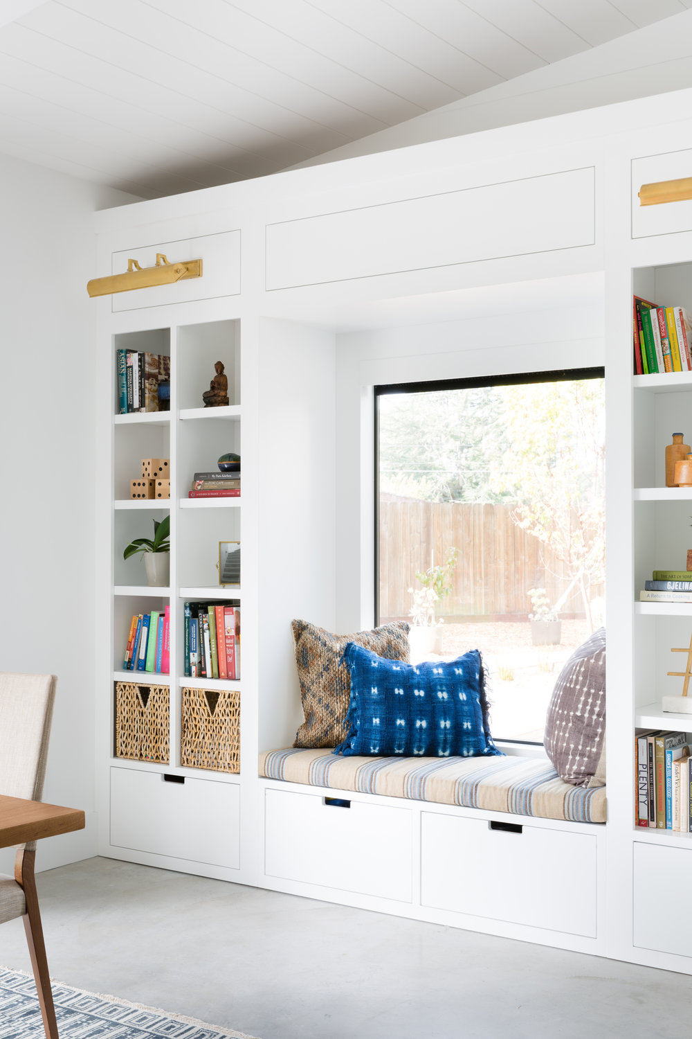builtin window seat and shelves Crazy Wonderful