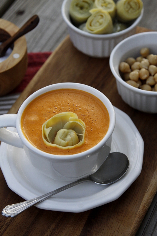 Trés Chic Artichoke & Roasted Red Pepper Soup