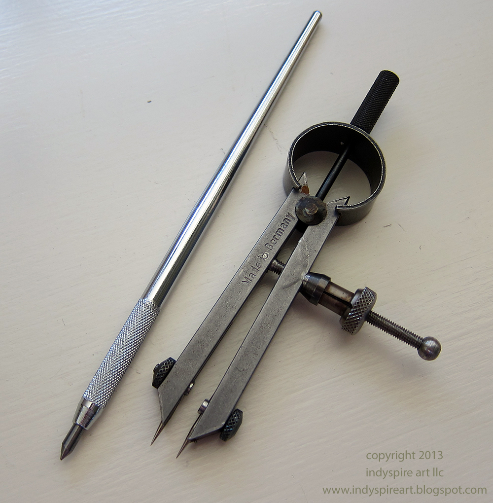 Metal Distance Scribe indyspire art: Marking on Copper Sheet