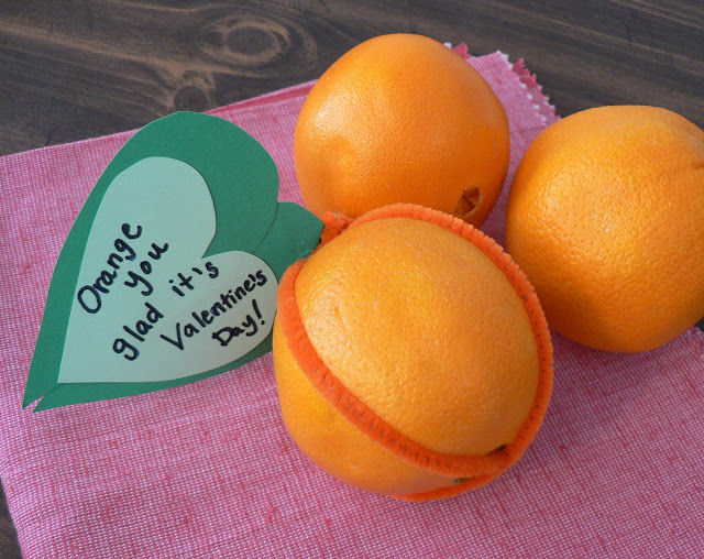 Healthy Valentine Treats, fruit valentine, orange valentine
