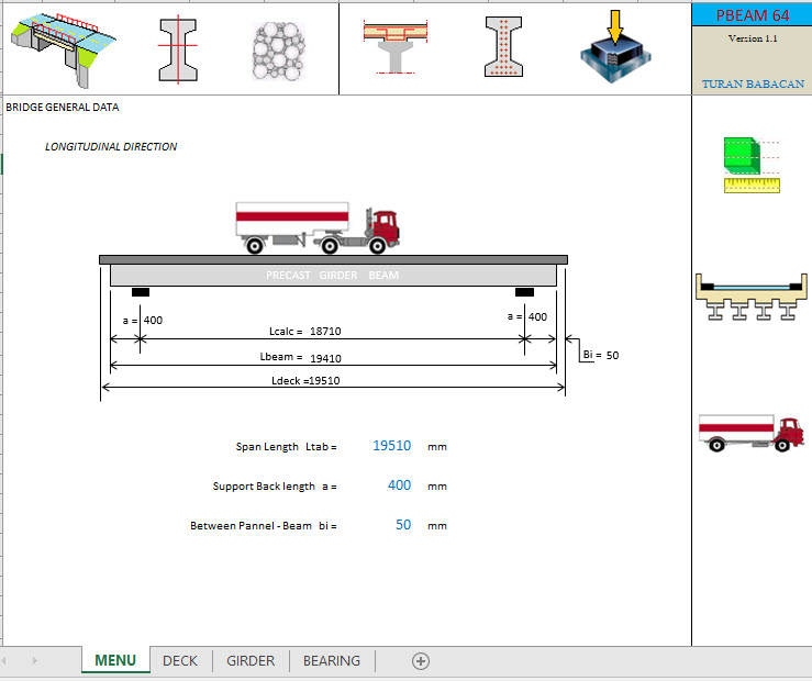 Bridge Design excel sheet