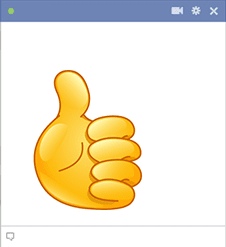 Thumbs up hand gesture
